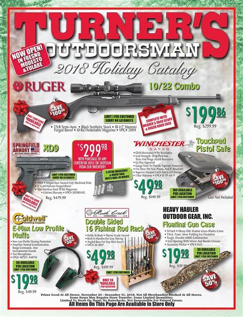 Check the current Turner's Outdoorsman Ad and don’t miss the best deals from this week's Ad! Browsing the weekly flyers of Turner's Outdoorsman has never been easier. Now, you can find all weekly sales and ads in one place! Don't miss the offer! On this page, you can see Turner's Outdoorsman Weekly Ad online. Here it is page 1.